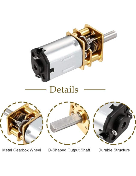 Motor de Engranaje Mini DC Hxchen 6V 150RPM Eje 3mm Metal Motor de Engranaje Mini DC Hxchen 6V 150RPM Eje 3mm Metal