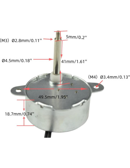 Motor Sincrónico DC CHANCS TYC-40 12V 5RPM Eje 46mm