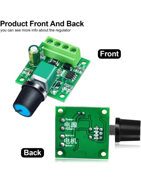 Controlador de Velocidad Motor CC PWM 2A 2 Paquete ALEDECO Controlador de Velocidad Motor CC PWM 2A 2 Paquete ALEDECO
