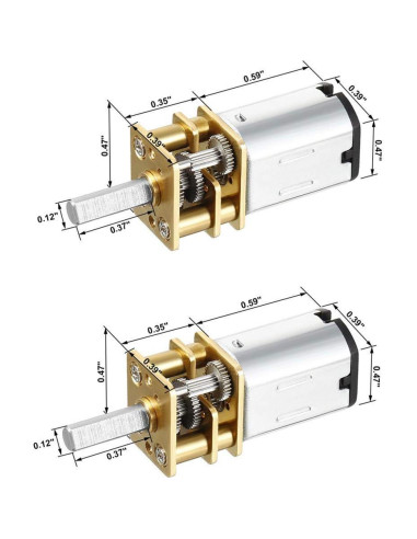 Motor de Reducción DC 12V 200RPM Metal 2 Pcs para Robots