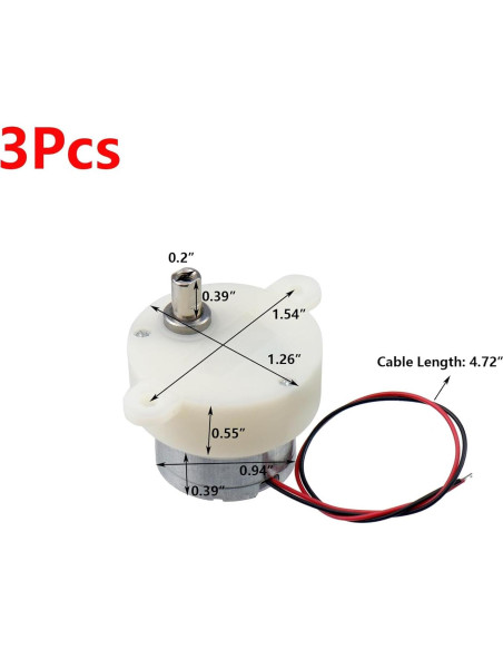 Motor de Reducción DC 6V 5RPM Antrader - 3 Piezas Motor de Reducción DC 6V 5RPM Antrader - 3 Piezas