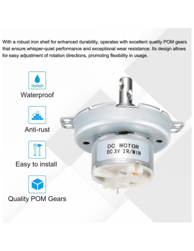 Motor Eléctrico de Baja Velocidad MECCANIXITY JS-50T 3V 2RPM