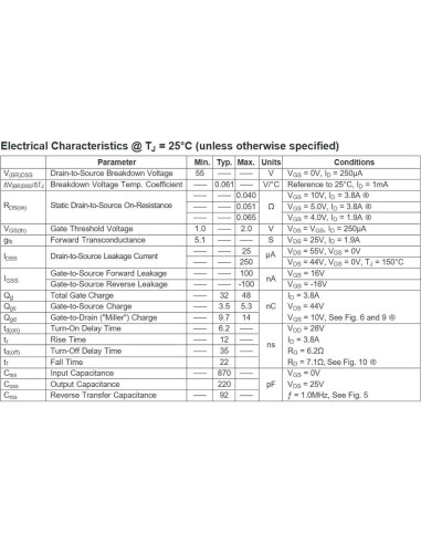 Transistores MOSFET N-Channel IRLL2705 10pcs 55V 3.8A SMD