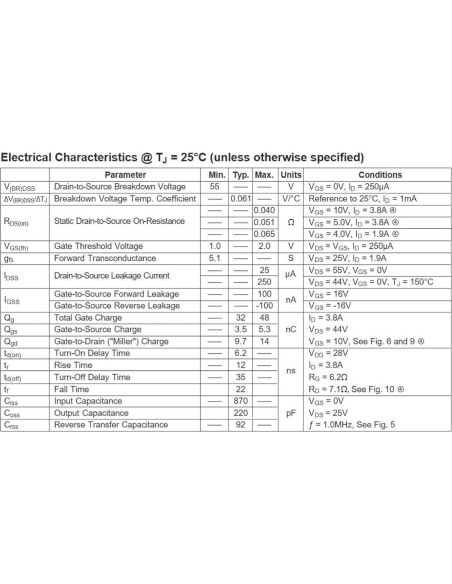 Transistores MOSFET N-Channel IRLL2705 10pcs 55V 3.8A SMD Transistores MOSFET N-Channel IRLL2705 10pcs 55V 3.8A SMD