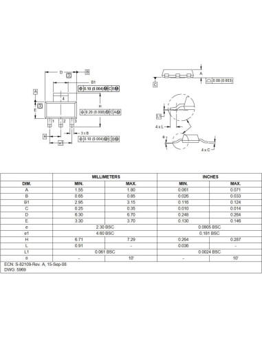 Transistores MOSFET N-Channel IRLL2705 10pcs 55V 3.8A SMD
