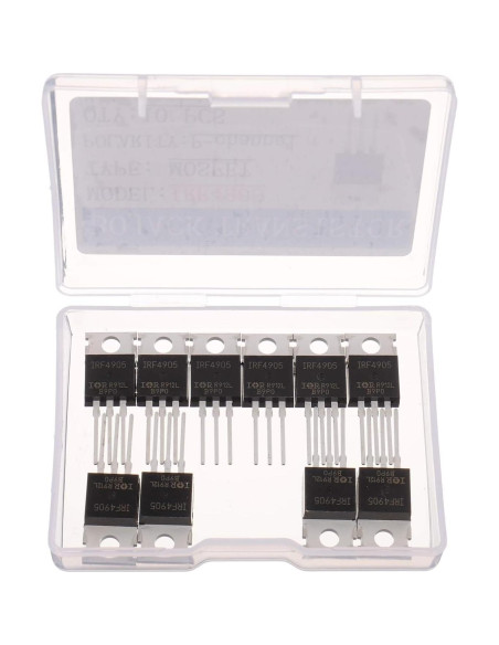 Transistor MOSFET BOJACK IRF4905 P-Channel 74A 55V Paquete de 10 Transistor MOSFET BOJACK IRF4905 P-Channel 74A 55V Paquete de 10