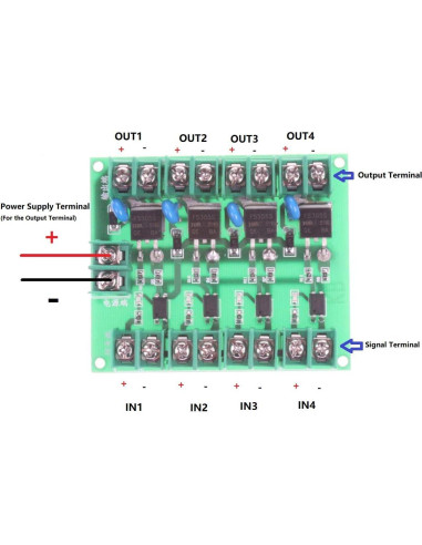 Módulo FET de 4 Canales NOYITO Control DC 5V-36V 5A