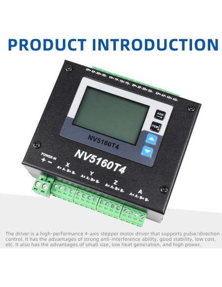 Controlador Digital de Motor Paso a Paso RATTMMOTOR NV5160T4 4 Ejes 12-48VDC Controlador Digital de Motor Paso a Paso RATTMMOTOR NV5160T4 4 Ejes 12-48VDC