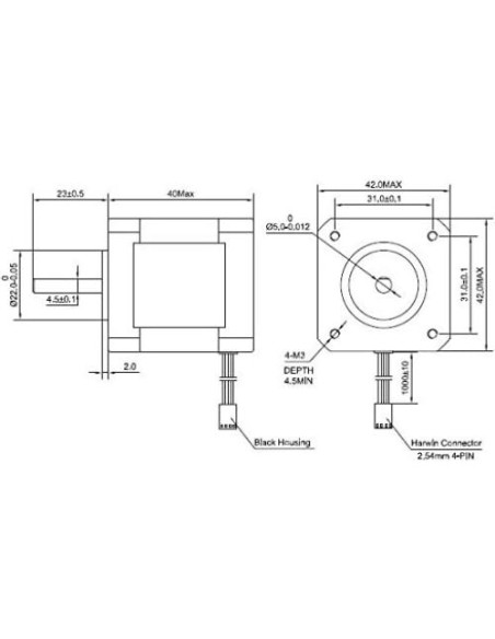 Motor Paso a Paso Nema 17 STEPPERONLINE 40mm 45Ncm 2A 4 Hilos Motor Paso a Paso Nema 17 STEPPERONLINE 40mm 45Ncm 2A 4 Hilos