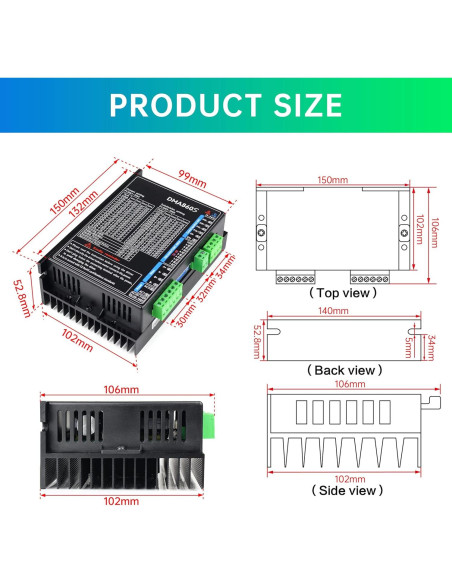Controlador de Motor Paso a Paso CNCTOPBAOS DMA860S 2.2A-8.2A Controlador de Motor Paso a Paso CNCTOPBAOS DMA860S 2.2A-8.2A