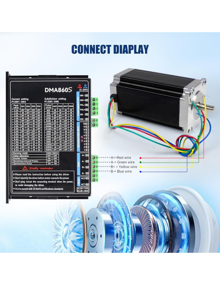 Controlador de Motor Paso a Paso CNCTOPBAOS DMA860S 2.2A-8.2A Controlador de Motor Paso a Paso CNCTOPBAOS DMA860S 2.2A-8.2A