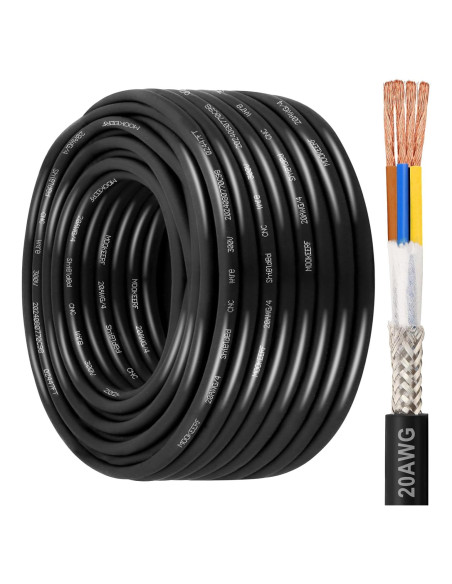 Cable Blindado 4 Conductores 20 AWG MOOKEERF 30.48m Cobre Puro Cable Blindado 4 Conductores 20 AWG MOOKEERF 30.48m Cobre Puro