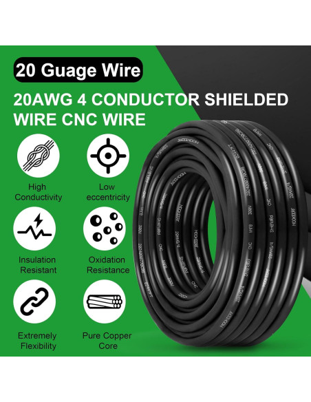 Cable Blindado 4 Conductores 20 AWG MOOKEERF 30.48m Cobre Puro Cable Blindado 4 Conductores 20 AWG MOOKEERF 30.48m Cobre Puro