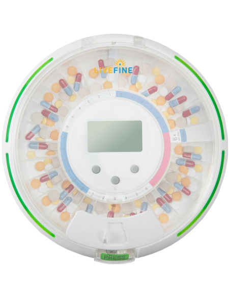 Dispensador Automático de Pastillas Live Fine con Alarma y LCD Dispensador Automático de Pastillas Live Fine con Alarma y LCD