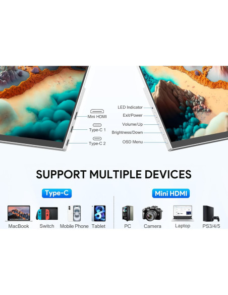 Monitor Portátil OLED MAGEX 16" 3K 2880x1800 120Hz USB-C Monitor Portátil OLED MAGEX 16" 3K 2880x1800 120Hz USB-C