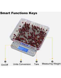 Báscula de Cocina Digital Sosee 500g Alta Precisión LCD 2
