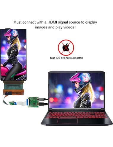 Pantalla OLED Flexible 6" Wisecoco 2K 1440x2880 HDMI