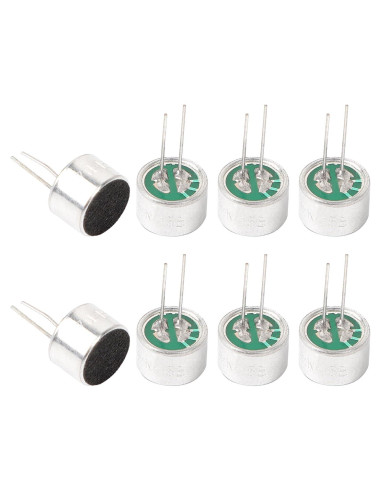 Micrófono de Condensador Electret uxcell 8 Pcs 85dB 10x7mm