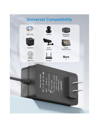 Fuente de Alimentación 24V 3A ALITOVE Adaptador 72W DC