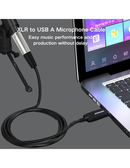 Cable XLR a USB HOSONGIN 2 Metros con DAC para Micrófonos Cable XLR a USB HOSONGIN 2 Metros con DAC para Micrófonos