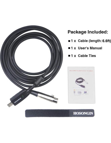 Cable XLR a USB HOSONGIN 2 Metros con DAC para Micrófonos