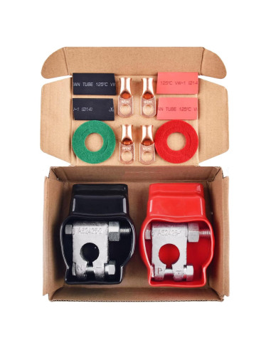 Conectores de terminal de batería HGNVGZ 2 Gauge 12V Kit 4 Piezas