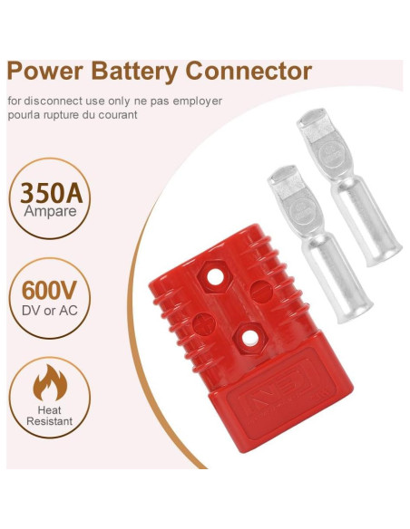 Conector Rápido de Batería Uddick 350A Rojo 600V 4PC Conector Rápido de Batería Uddick 350A Rojo 600V 4PC