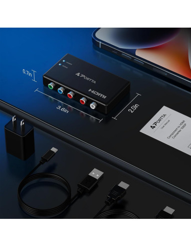 Convertidor de Componente a HDMI Portta PETRH 1080p 60Hz