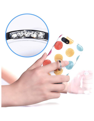 Soporte de Anillo Transparente EI Sonador 2 Diamantes Dorados