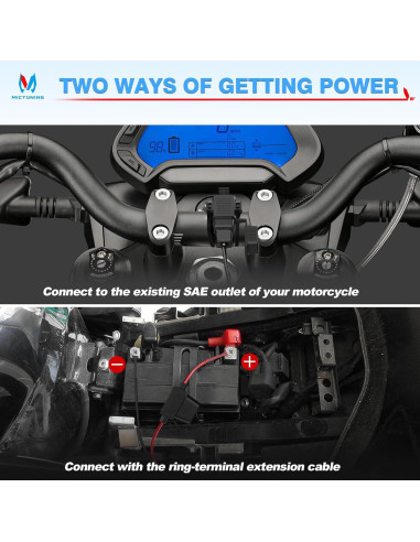Adaptador SAE a USB MICTUNING Cargador Impermeable 2.1A
