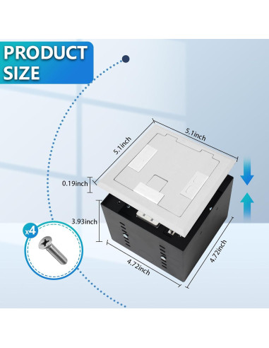 Kit Enchufe Oculto Empotrado KYHSHJ 20A USB-A y USB-C Plata