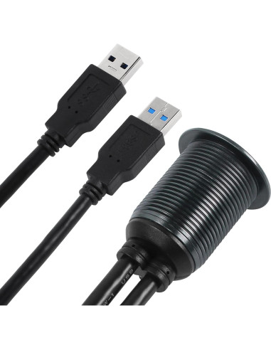 Cable USB 3.0 Montaje Metálico Doble Puertos SinLoon 1M