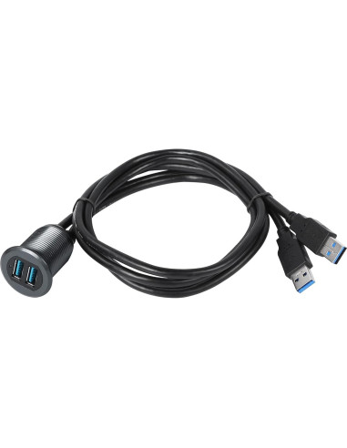 Cable USB 3.0 Montaje Metálico Doble Puertos SinLoon 1M