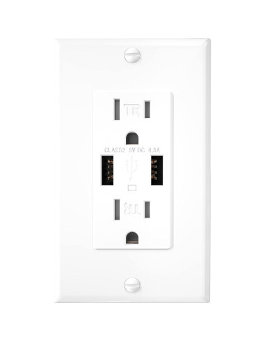 Enchufe de pared USB 4.8A EverElectrix Blanco 15A