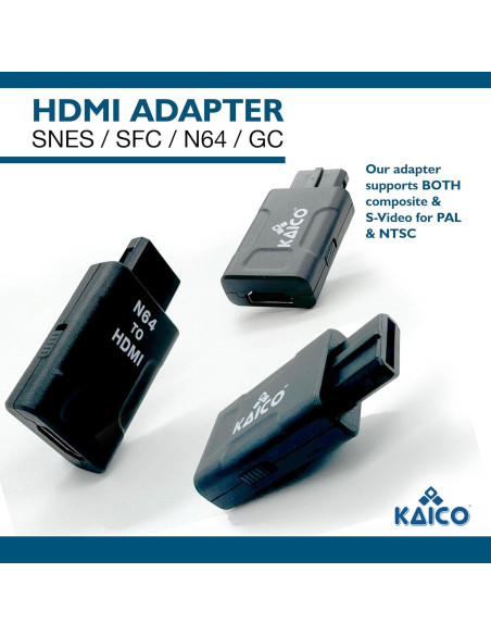 Adaptador HDMI Kaico para Nintendo N64, SNES y Gamecube Adaptador HDMI Kaico para Nintendo N64, SNES y Gamecube