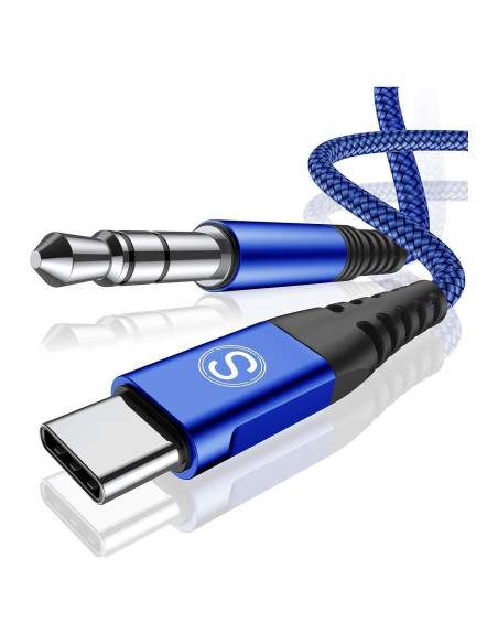 Cable de Audio USB C a 3.5mm 1.22m Sweguard Azul Cable de Audio USB C a 3.5mm 1.22m Sweguard Azul