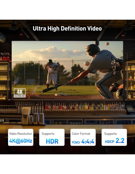 Extensor HDMI 4K Cable Matters 60m con HDR y Soporte IR Extensor HDMI 4K Cable Matters 60m con HDR y Soporte IR