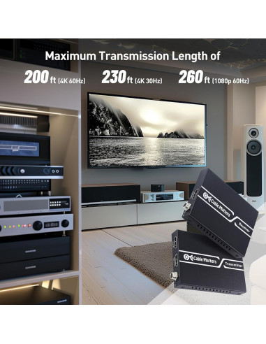 Extensor HDMI 4K Cable Matters 60m con HDR y Soporte IR