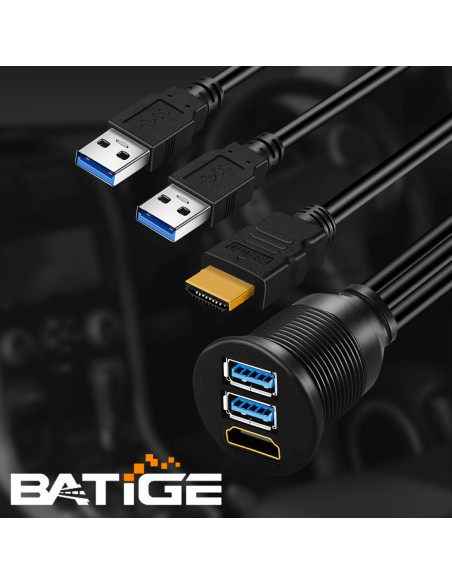Cable de Extensión BATIGE Doble USB 3.0 y HDMI 0.91m Cable de Extensión BATIGE Doble USB 3.0 y HDMI 0.91m