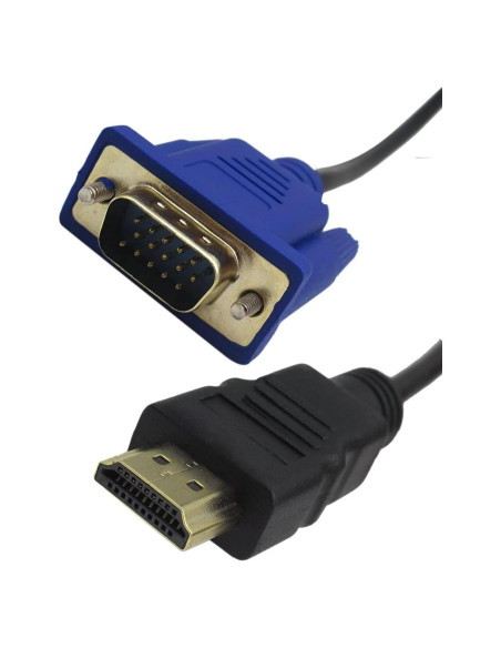 10 Cables HDMI a VGA 1.8m Conector Dorado 1080P BLUE ELF 10 Cables HDMI a VGA 1.8m Conector Dorado 1080P BLUE ELF