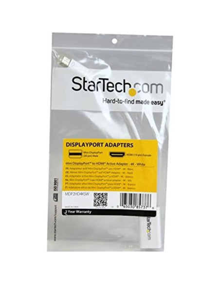 Adaptador Mini DisplayPort a HDMI StarTech 4K 30Hz Blanco Adaptador Mini DisplayPort a HDMI StarTech 4K 30Hz Blanco