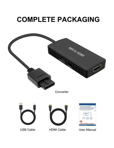 Adaptador Convertidor Y.D.F de N64 a HDMI 16:9/4:3 - Plug & Play