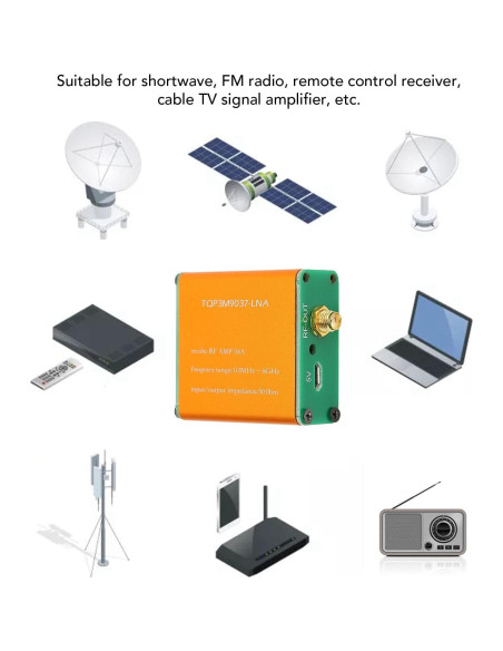 Amplificador RF de Bajo Ruido SUNGOOYUE 20dB 0.1MHz a 6GHz Amplificador RF de Bajo Ruido SUNGOOYUE 20dB 0.1MHz a 6GHz