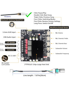 Placa Amplificador Potencia Bluetooth S200HS-W 2.1 400W 2