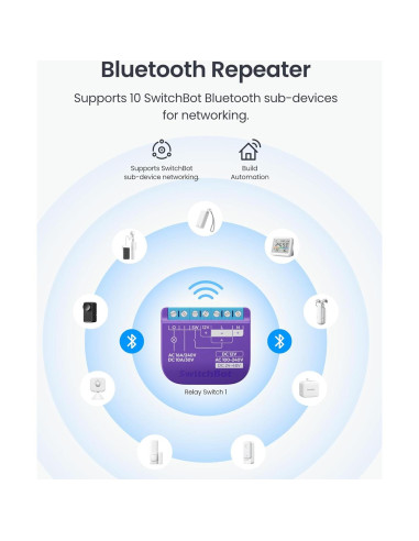 Interruptor Relé Inteligente SwitchBot 4 Pack, Control Wi-Fi y Bluetooth