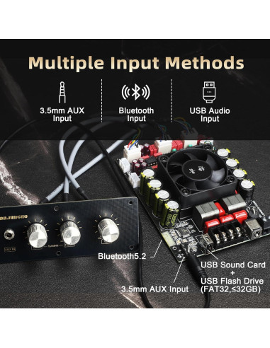 Placa Amplificador Potencia DAJUNGUO T220HS-W 220W 2.0 Canales
