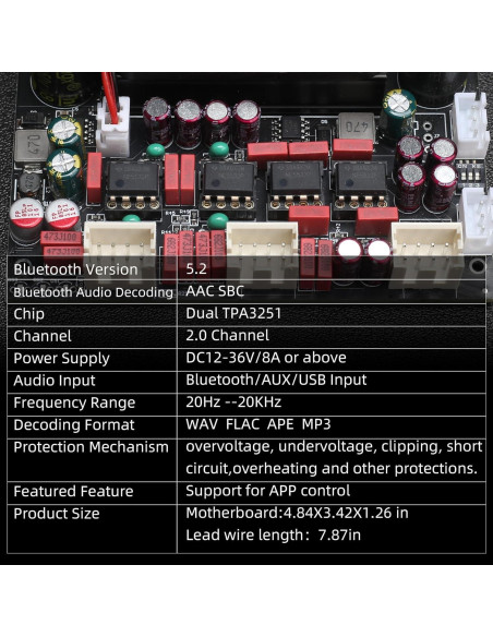 Placa Amplificador Potencia DAJUNGUO T220HS-W 220W 2.0 Canales Placa Amplificador Potencia DAJUNGUO T220HS-W 220W 2.0 Canales