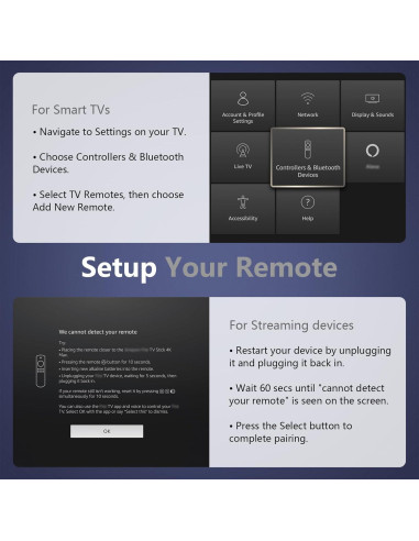 Control Remoto Reemplazo IDGPUW para Smart TV Insignia y Toshiba