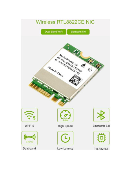 Módulo WiFi Doble Banda Waveshare RTL8822CE 2.4G/5GHz Módulo WiFi Doble Banda Waveshare RTL8822CE 2.4G/5GHz