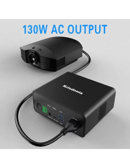 Krisdonia Batería Portátil 130W 40000mAh USB-C y AC Krisdonia Batería Portátil 130W 40000mAh USB-C y AC
